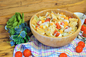 ensalada Cesar, ensalada cesar de pasta, ensalada cesar de pasta receta facil y deliciosa, receta de ensalada cesar de pasta, Receta de Ensalada de pasta con salsa César, las delicias de Mayte,