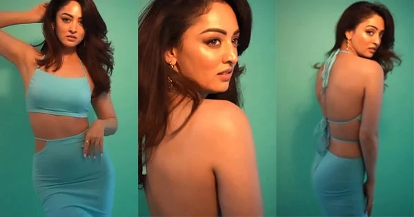 Sandeepa Dhar backless tiny top high slit skirt sexy body