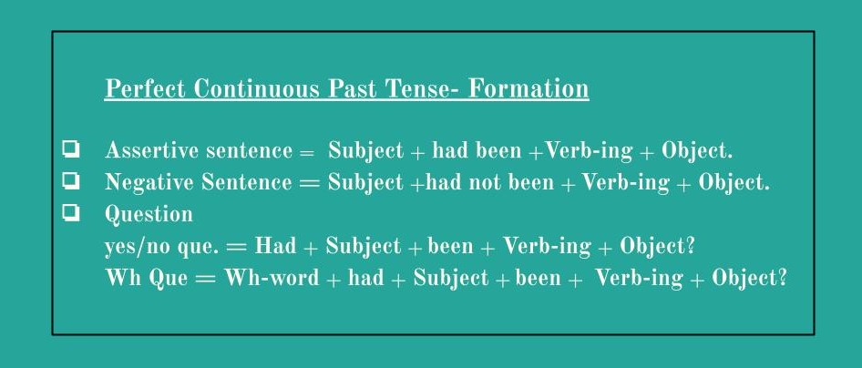 perfect  continuous past tense structure