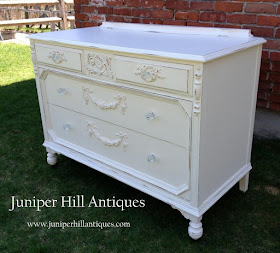 Shabby Chic style dresser with glass knobs