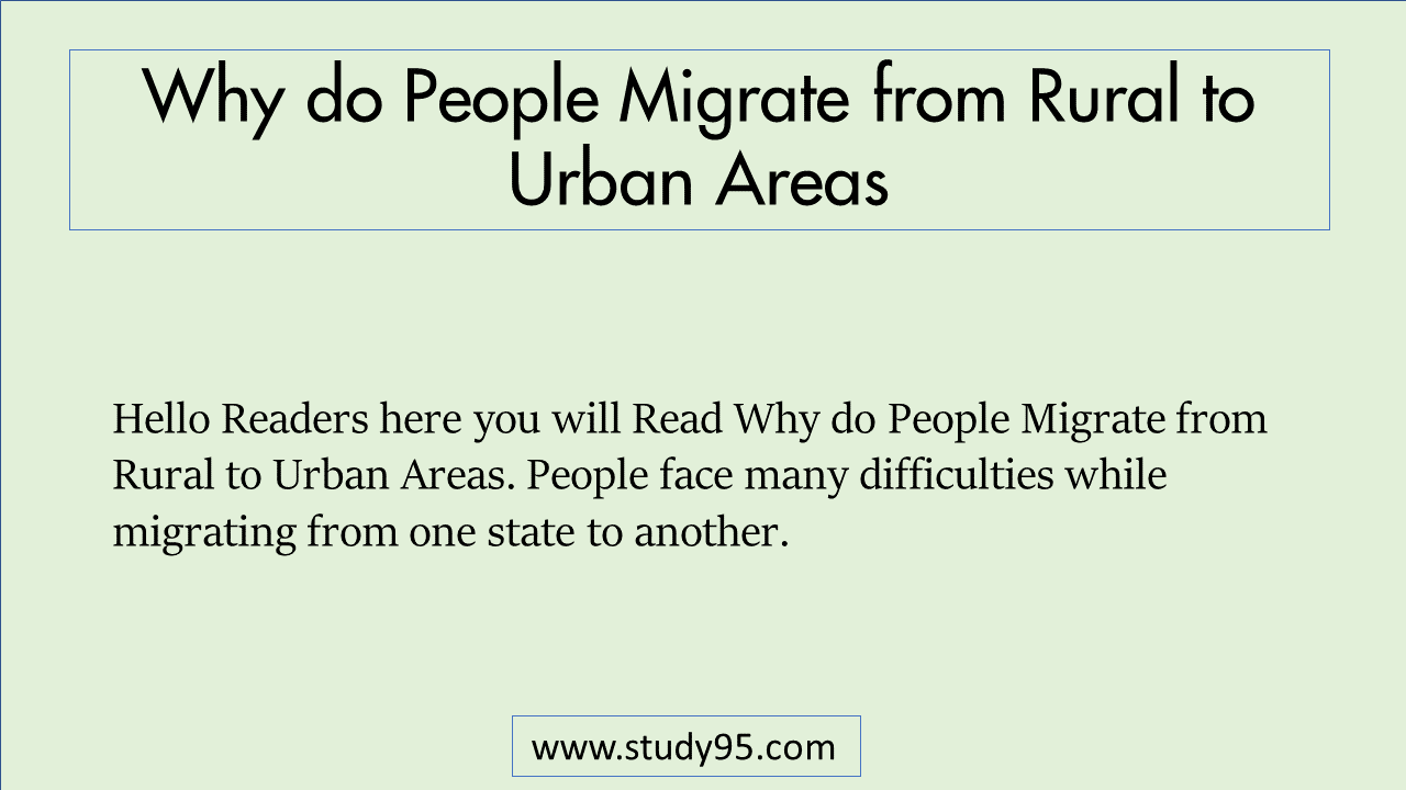 Why do People Migrate