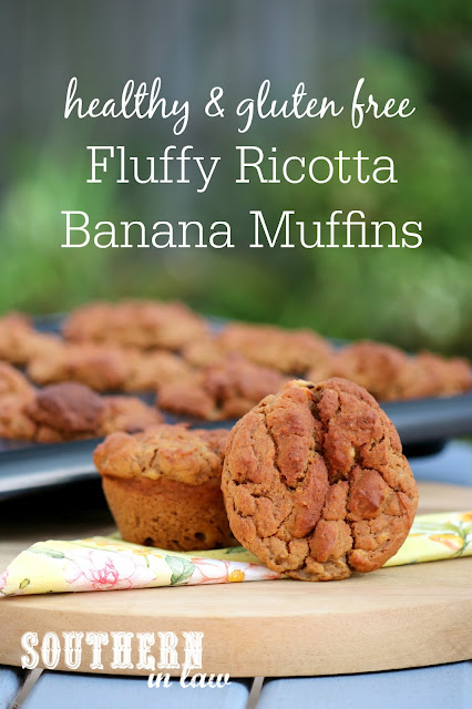 Light and fluffy Ricotta Banana Muffins Recipe – gluten free, healthy, low fat, nut free, refined sugar free, clean eating recipe, kid friendly