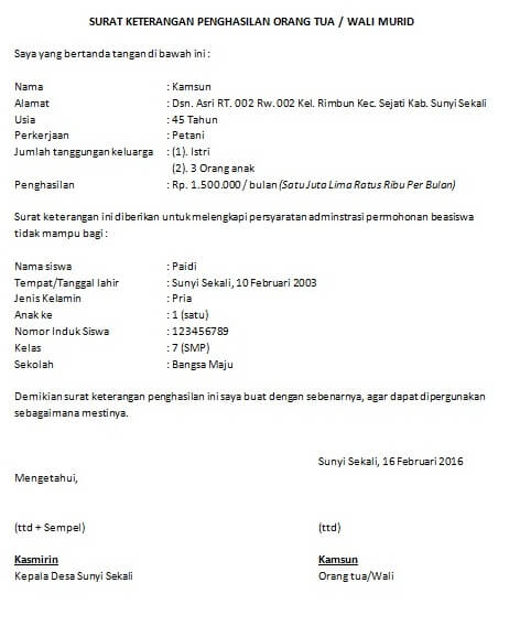  atau biasa disebut slip honor merupakan sebuah surat yang biasanya dikeluarkan oleh bab Contoh Surat Keterangan Penghasilan