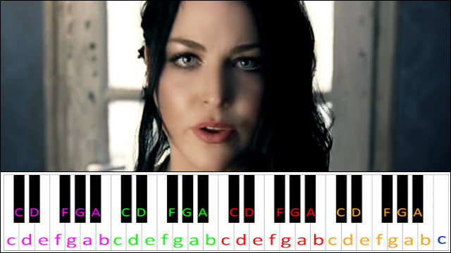 Good Enough by Evanescence Piano / Keyboard Easy Letter Notes for Beginners