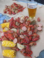 Mmm, crawfish and beer!