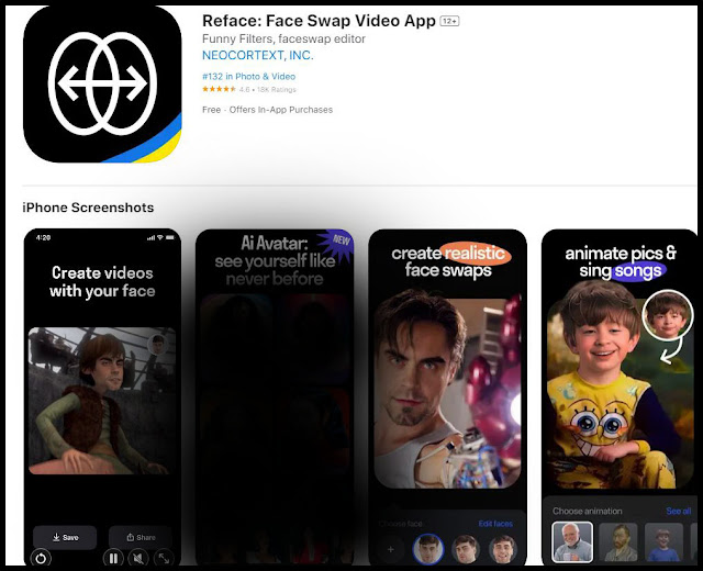 تنزيل تطبيق Reface تغيير الوجه لنظام الأيفون