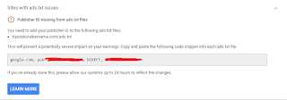 Tips Mengatasi Sites With ads.txt Issue (Publisher ID Missing From Ads.txt Files) Pada Akun Adsense