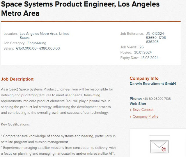 Space Systems Product Engineer job Los Angeles