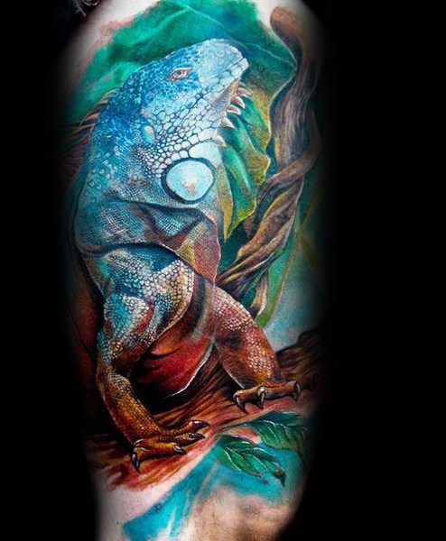 34 ideias de tatuagens de iguana para homens | A sua inspiração está aqui!