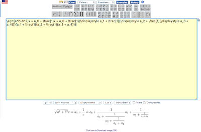 Equation editor screen shot