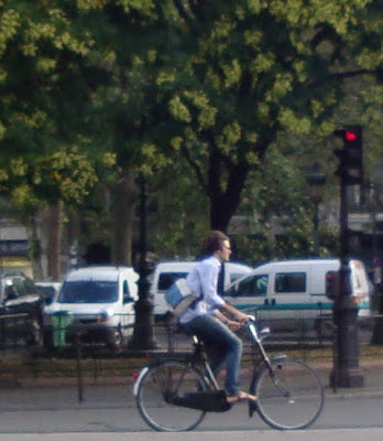 young man Parisian cyclist