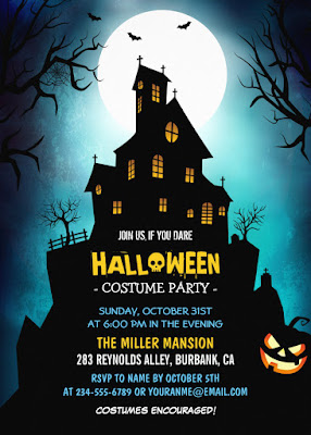  Creepy Haunted House Scary Halloween Party Card