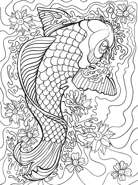 Free Printable Coloring Pages For Adults Advanced Fish