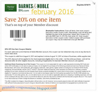 Free Printable Barnes & Noble Coupons