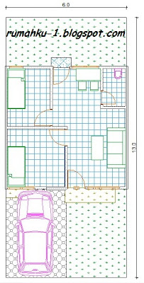 denah desain rumah minimalis type 38/78