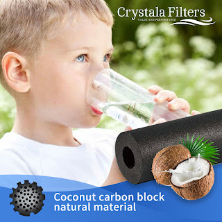 Crystala water filters use coconut activated carbon as the water filter element