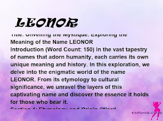 meaning of the name "LEONOR"