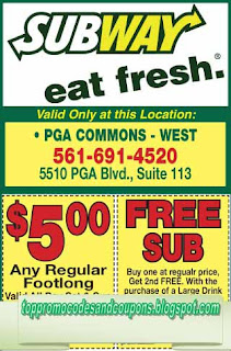 Free Printable Subway Coupons