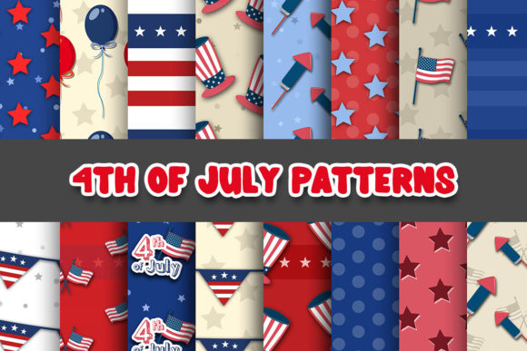 Crella 4th of July Digital Papers Patterns Compatible with Cameo Silhouette Studio, Cricut and other cutting machines for any crafting projects.