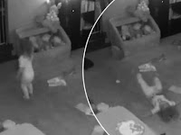 Paranormal activity? Baby dramatically falls as if she were pushed