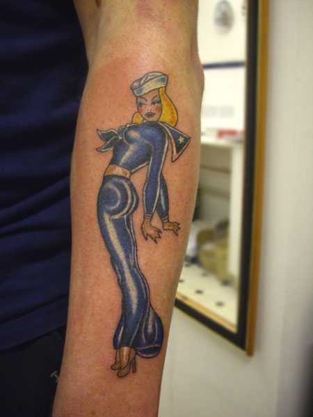 Pin Up Sailor Girl Tattoos. Pin Up Tattoo On Arms