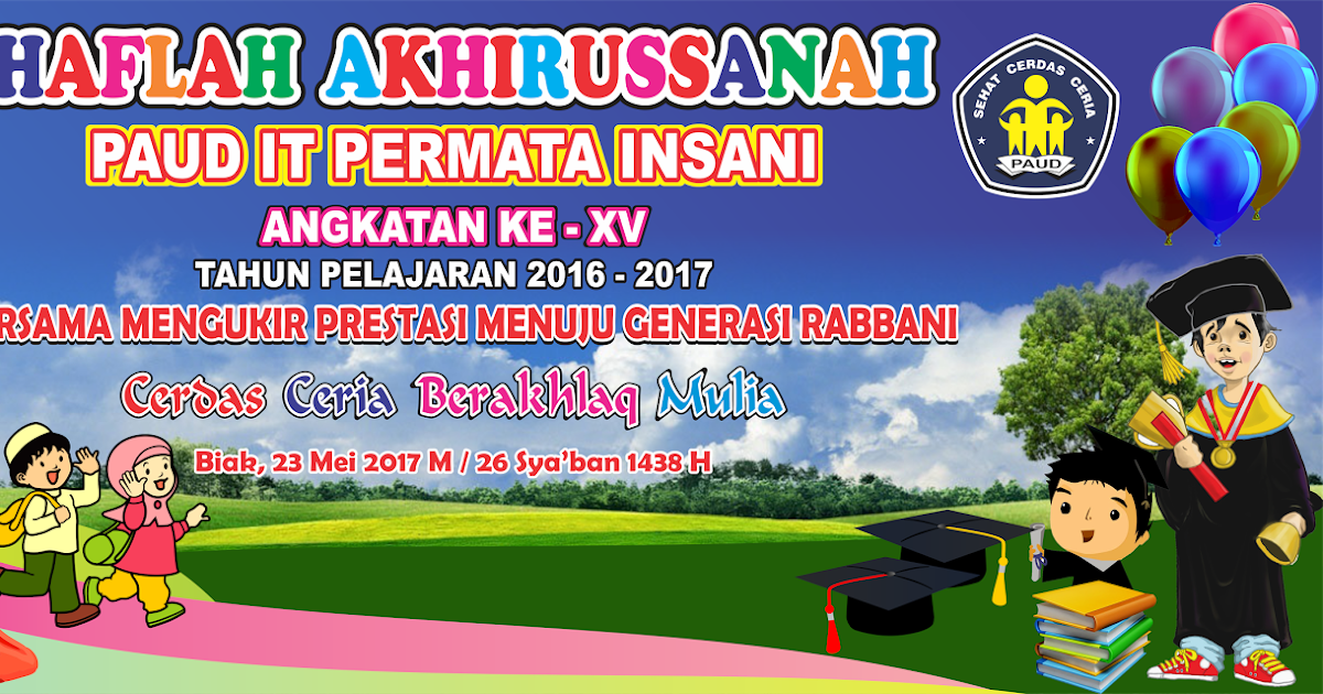 Spanduk Perpisahan TKIT Permata Insani Biak 2017