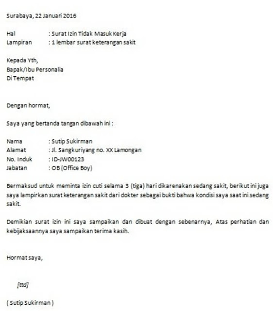 Contoh Surat Permohonan Pribadi (via: suratresmi.net)