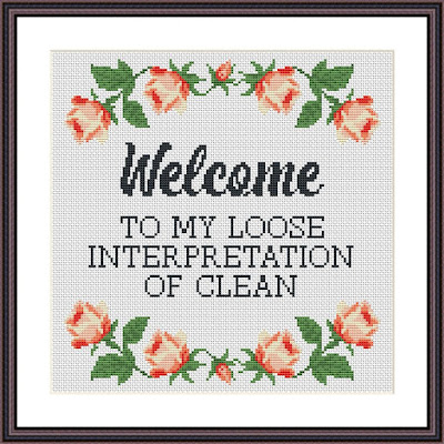 Welcome funny cross stitch pattern - Tango Stitch