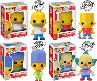 The Simpsons Pop! Television Vinyl Figure Series 1 by Funko - Homer Simpson, Bart Simpson, Marge Simpson & Crusty the Clown