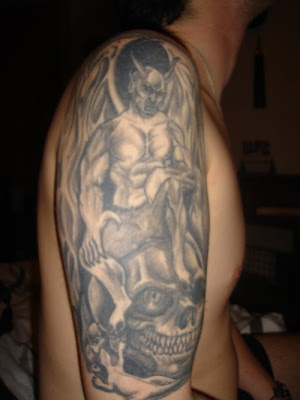 Skull And Demon Tattoo