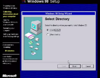 cara instal windows 98