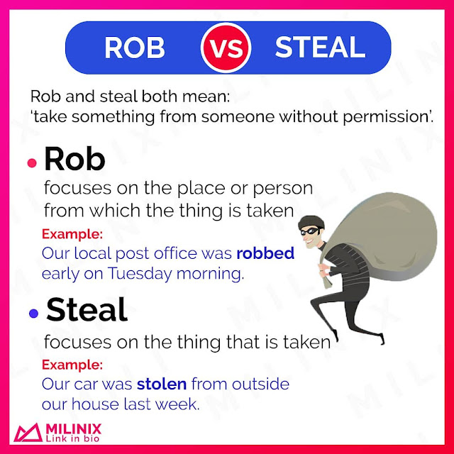 Rob vs Steal  grammar