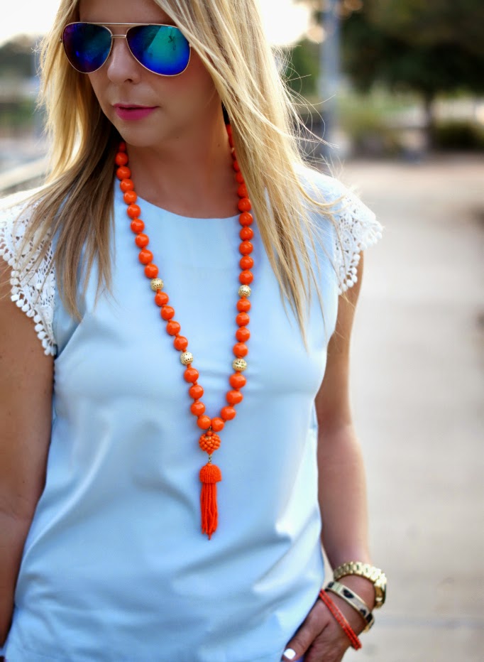 Lisi Lerch Orange Beaded Tassel necklace