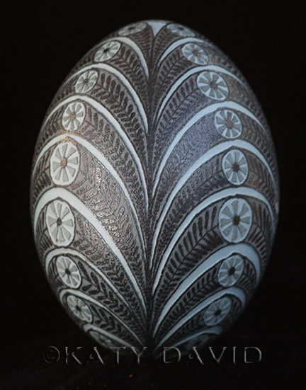 "Coronet" 2016 Etched emu eggshell