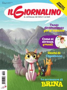 Il Giornalino. La settimana dei lettori curiosi 2017-51 - 31 Dicembre 2017 | ISSN 1123-0541 | TRUE PDF | Settimanale | Fumetti | Attualità | Società | Ragazzi
Il Giornaliino è una storica rivista italiana di ispirazione cattolica pubblicata a periodicità settimanale, che contiene fumetti e rubriche di vario genere.
Il Giornaliino è una rivista adatta ai bambini di età compresa tra i 6 e i 20 anni anche se sono molti gli adulti che, leggendo la rivista da ragazzi continuano a leggerla rendendone testimonianza nelle lettere inviate alla rivista.