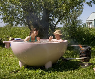This Hot Tub By ALFI Does Not Use Electricity/Power But Uses Wood Which Is Burned To Heat Water