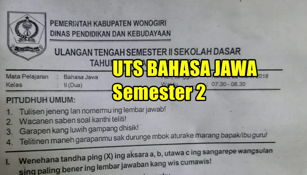 Contoh Soal Bahasa Jawa Dan Jawabannya Kelas 11 Semester 2 Kunci Soal