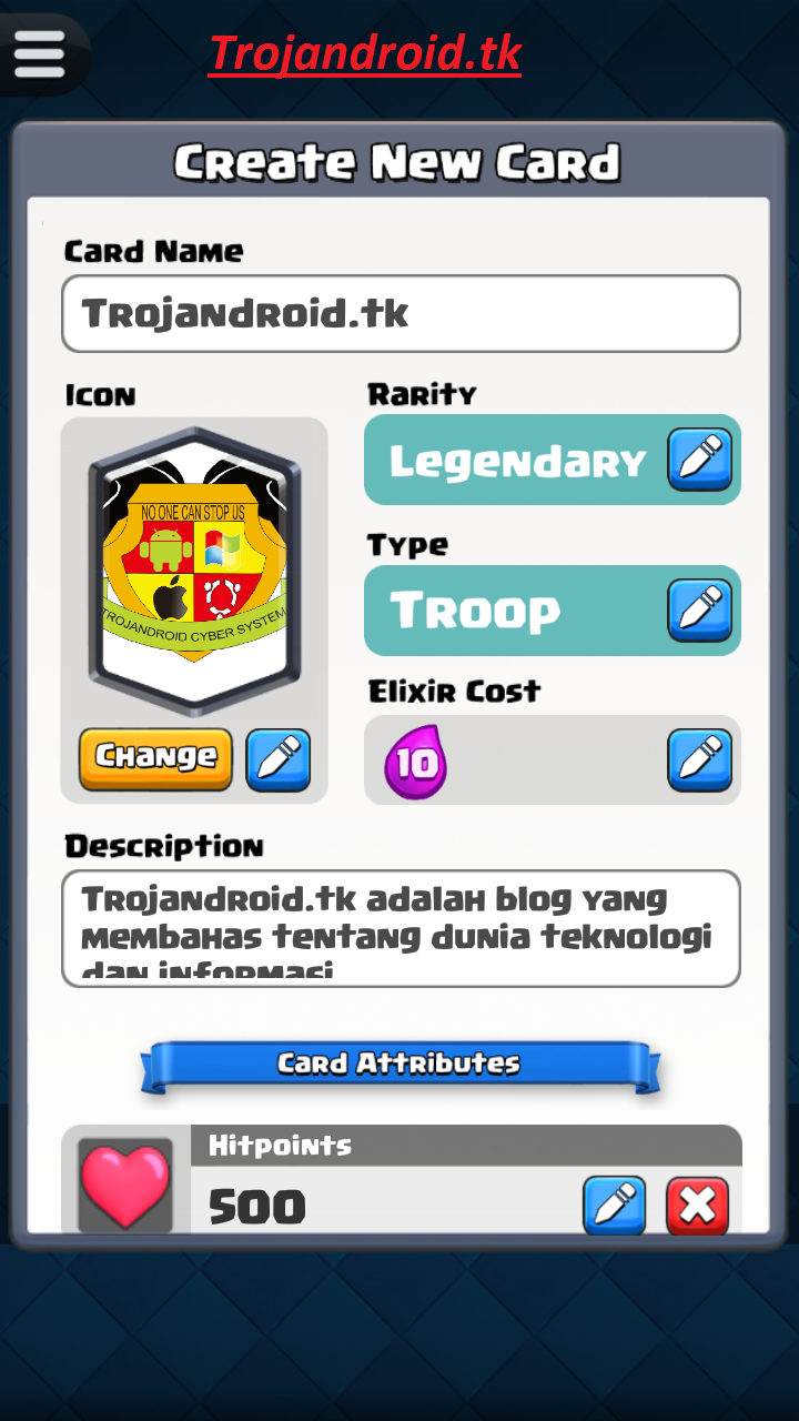 Cara membuat kartu desain sendiri di Clash Royale | Trojandroid ... - 