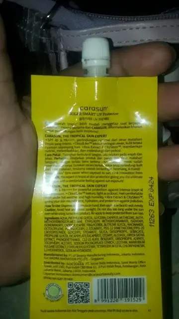 kandungan Carasun Sunscreen Kemasan