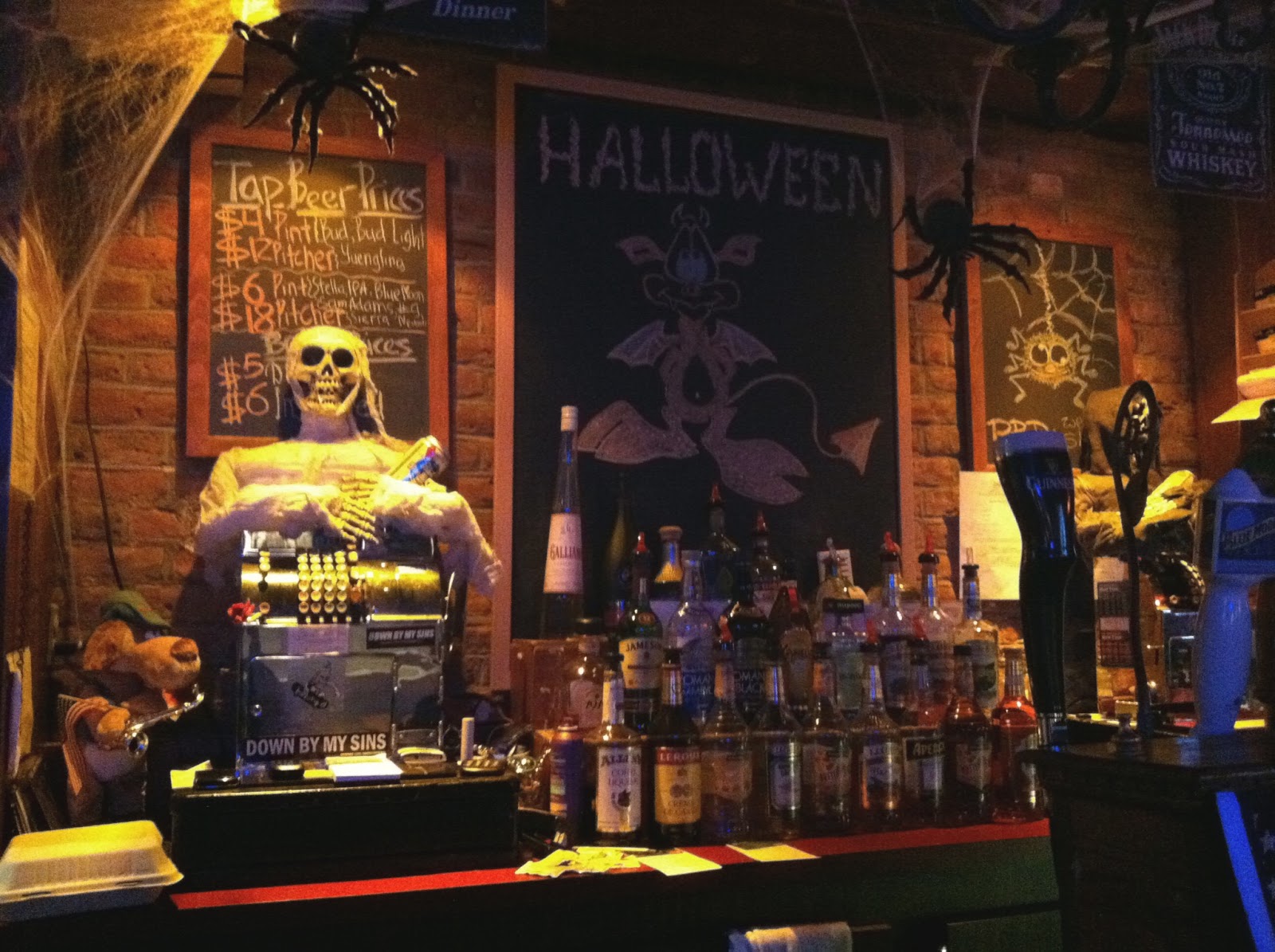 The Vouchsafery Halloween  Decorations  of the Bar  Kind