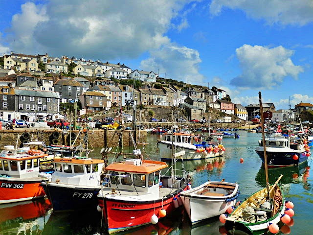 The jumble of boats and cottages at Mevagissey, Cornwall