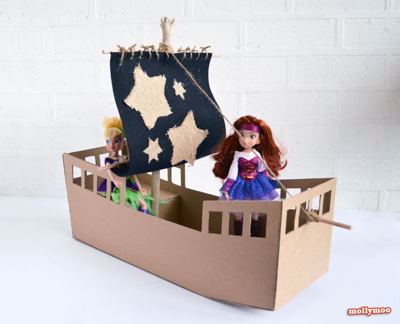 pirate ship cardboard box craft