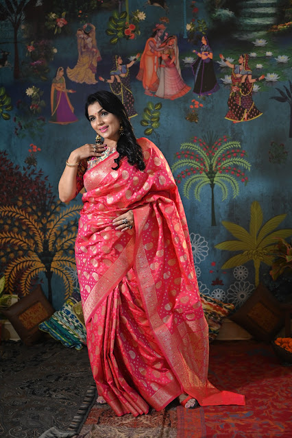 Ektara mushroo silk saree