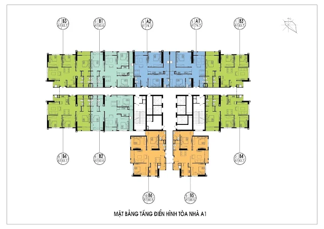 Mặt bằng thiết kế tòa A1 chung cư An Bình City