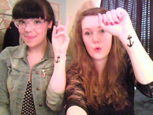Allie and her best friend each got an anchor tattoo on their arm