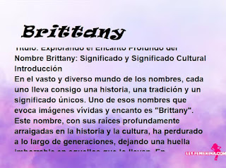 significado del nombre Brittany