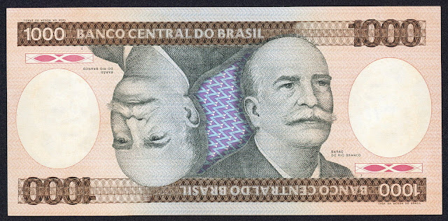 Brazil Banknotes 1000 Cruzeiros banknote 1982 José Maria da Silva Paranhos, Baron of Rio Branco