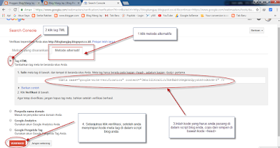 Cara Pasang Meta Tag Google Untuk  Verifikasi Kepemilikan Blog