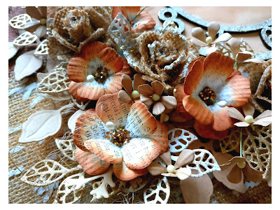 Flower arrangement with leaves