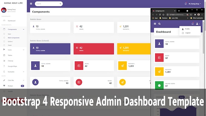 Bootstrap 4 Responsive Admin Dashboard Template